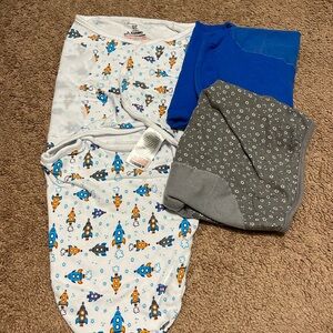 Set of three baby swaddles
